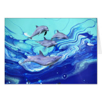 Dolfijnen Ocean Water Abstract Colorful Fluid Art