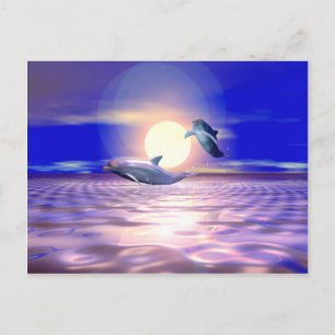 Dolfijnen omleiding - Twee dolfijnen springen Briefkaart