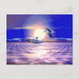 Dolfijnen omleiding - Twee dolfijnen springen Briefkaart