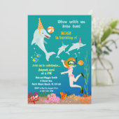 Dolfijnen onder het verjaardagsfeest van het zee m kaart (Staand voorkant)