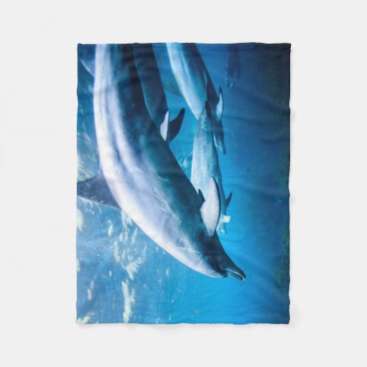Dolfijnen Onderwater Fleece Deken (Voorkant)