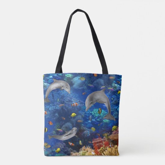 Dolfijnen Onderwatervis Tote Bag (Achterkant)