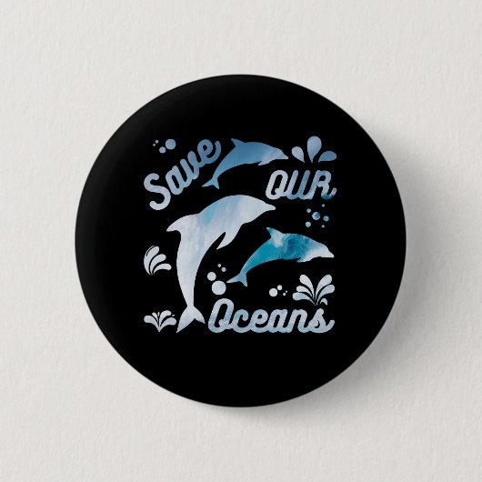 Dolfijnen / onze oceanen redden ronde button 5,7 cm (Voorkant)