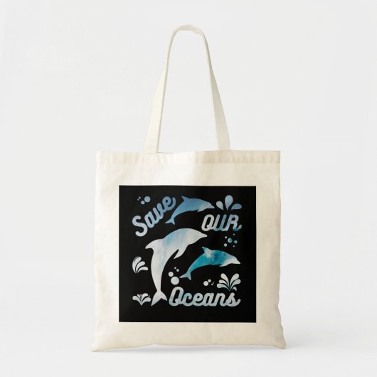 Dolfijnen / onze oceanen redden tote bag (Voorkant)