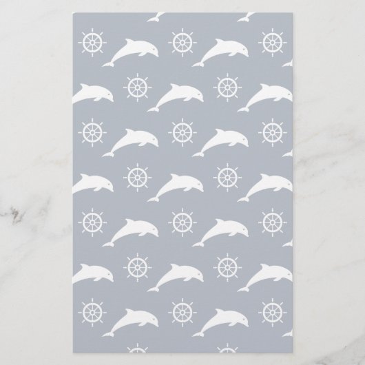 Dolfijnen op het paradepatroon briefpapier (Voorkant)