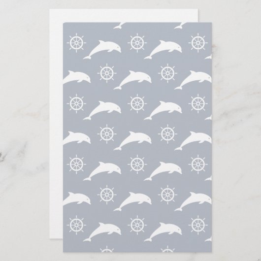 Dolfijnen op het paradepatroon briefpapier (Voorkant / Achterkant)