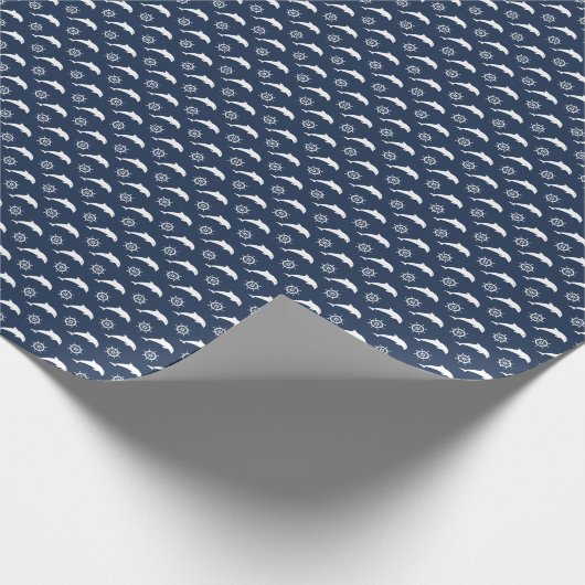 Dolfijnen op het paradepatroon cadeaupapier (Hoek)