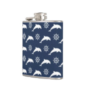 Dolfijnen op het paradepatroon heupfles (Links)