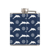 Dolfijnen op het paradepatroon heupfles (Achterkant)