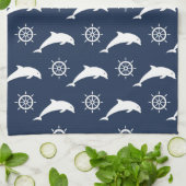 Dolfijnen op het paradepatroon theedoek (Gevouwen)