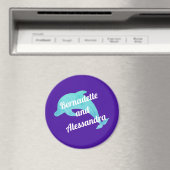 Dolfijnen op Paarse stoomdeurmarker Magneet (Insitu (Vaatwasser))