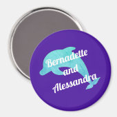 Dolfijnen op Paarse stoomdeurmarker Magneet (Voorkant / Achterkant)