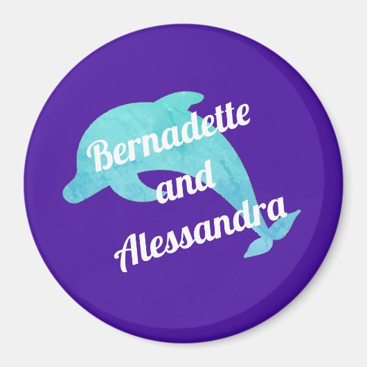 Dolfijnen op Paarse stoomdeurmarker Magneet (Voorkant)