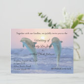 Dolfijnen op Sunrise Beach-huwelijk Aankondiging (Staand voorkant)