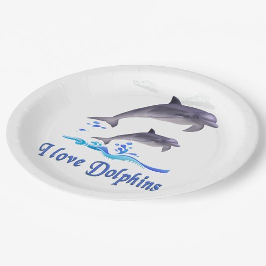 Dolfijnen Papieren Bordje (Gekanteld)