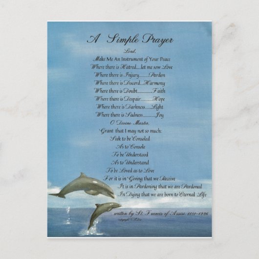 Dolfijnen = Paus Franciscus = St. Franciscus EENVO Briefkaart (Voorkant)