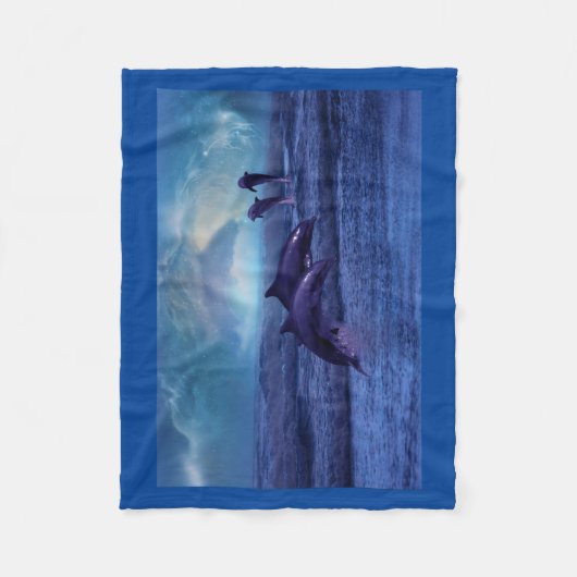 Dolfijnen plezier en spelen fleece deken (Voorkant)