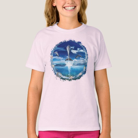 Dolfijnen Podium Cast Feestje T-shirt (Voorkant)