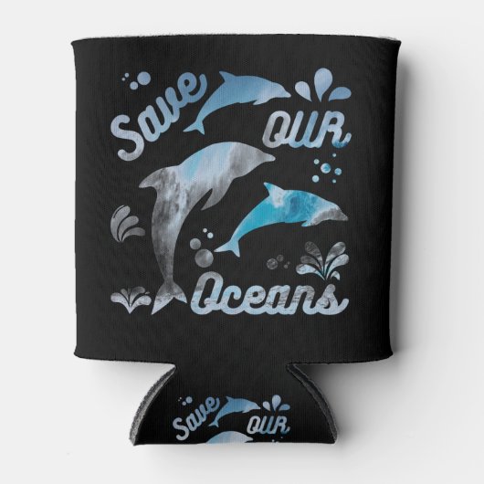 Dolfijnen / Red Onze Oceanen Blikjeskoeler (Voorkant)