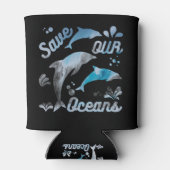 Dolfijnen / Red Onze Oceanen Blikjeskoeler (Achterkant)