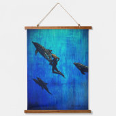 Dolfijnen, reddingsdolfijnen, marlijn hangend wandkleed (Voorkant 2)