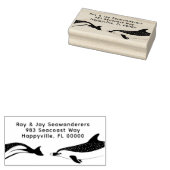 Dolfijnen Retouradres Houten Inkt Stempel (Gestempeld)