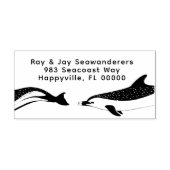 Dolfijnen Retouradres Houten Inkt Stempel (Afrduk)