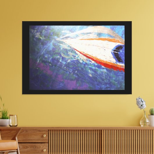 Dolfijnen rijden mee canvas afdruk (Insitu (Woonkamer))