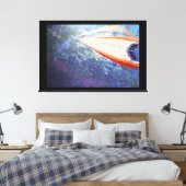 Dolfijnen rijden mee canvas afdruk (Insitu (Slaapkamer))