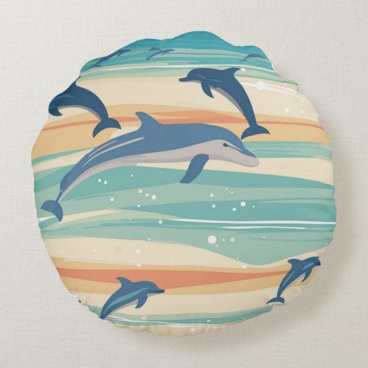 Dolfijnen Rond Kussen (Achterkant)