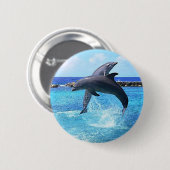 Dolfijnen Ronde Button 5,7 Cm (Voorkant /achterkant)