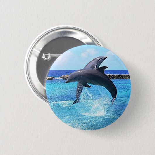 Dolfijnen Ronde Button 5,7 Cm (Voorkant /achterkant)