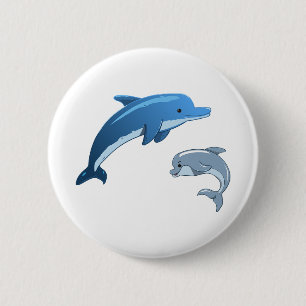 Dolfijnen 🐬 ronde button 5,7 cm