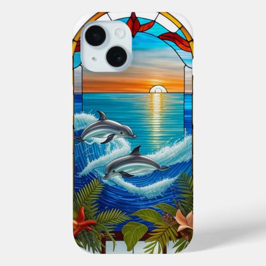 Dolfijnen springen bij zonsondergang op de oceaan Case-Mate iPhone case (Achterkant)