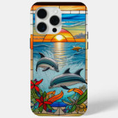 Dolfijnen springen bij zonsondergang op de oceaan Case-Mate iPhone case (Achterkant)