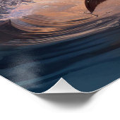 Dolfijnen springen bij zonsondergang op de oceaan perfect poster (Hoek)