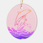 Dolfijnen springen golven Circle Ornament (Links)