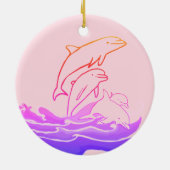 Dolfijnen springen golven Circle Ornament (Achterkant)