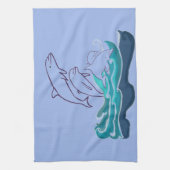 Dolfijnen springgolven Theedoek 40,6 cm x 61 cm (Verticaal)