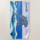 Dolfijnen Strandlaken (Voorkant)