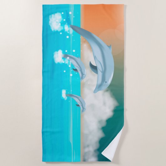 Dolfijnen Strandlaken (Voorkant)