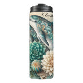  dolfijnen Succulent Floral Thermosbeker (Voorkant)