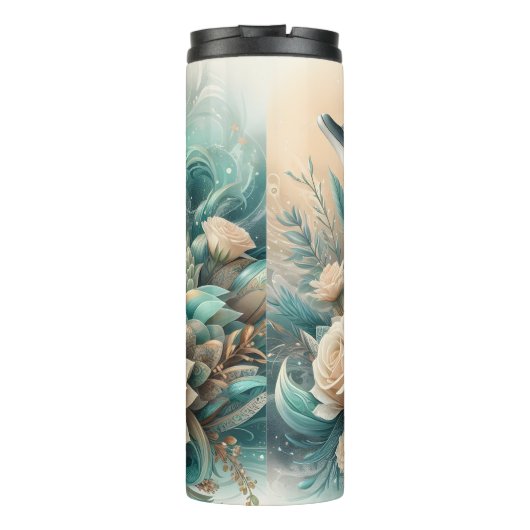 dolfijnen Succulent Floral Thermosbeker (Achterkant)