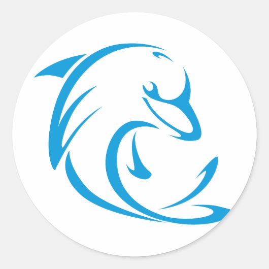 Dolfijnen T-Shirt | Coole dolfijnen T Shirt Logo Ronde Sticker (Voorkant)