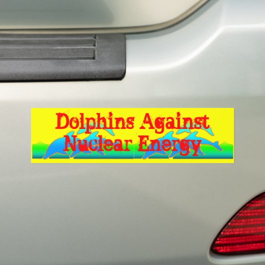Dolfijnen tegen het gebruik van kernenergie tegen  bumpersticker (Op auto)
