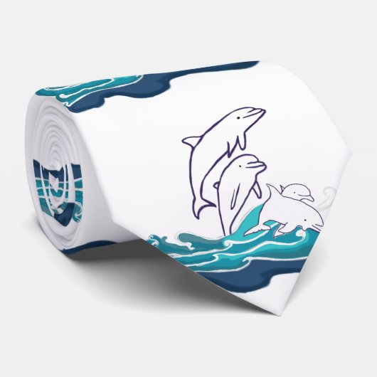 Dolfijnen tekenen Stropdas (Opgerold)