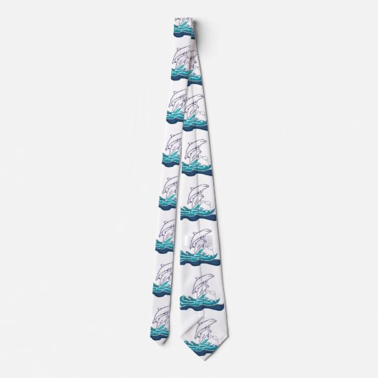 Dolfijnen tekenen Stropdas (Achterkant)