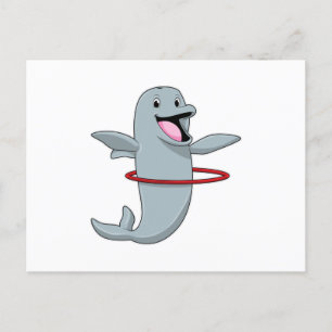 Dolfijnen tijdens een endurenopleiding met fitness briefkaart