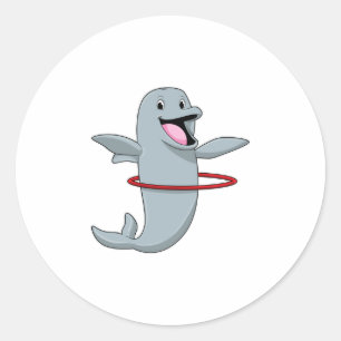 Dolfijnen tijdens een endurenopleiding met fitness ronde sticker