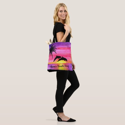 Dolfijnen Tropical Paradise gepersonaliseerd stran Tote Bag (Op model)